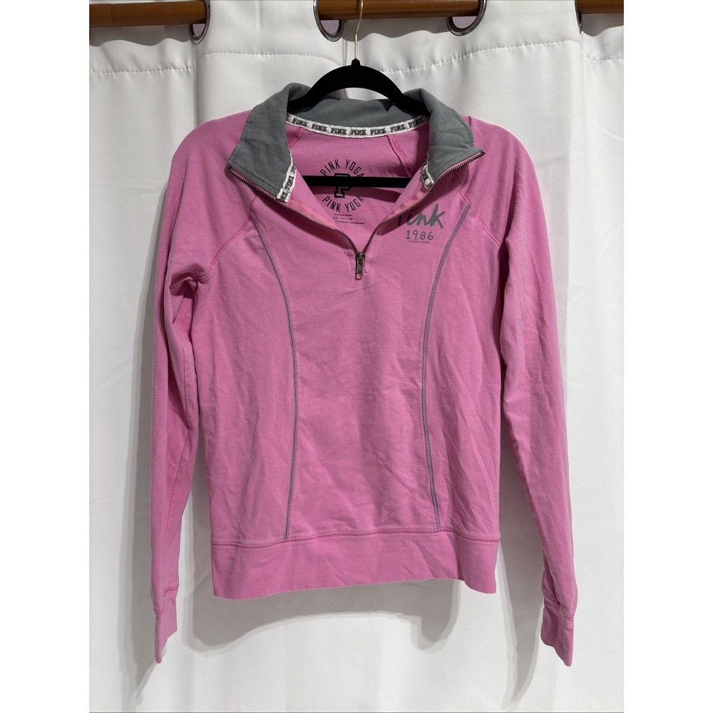 Victoria's Secret PINK Yoga Qtr Zip Top-Women's‎ XS Pink Long Sleeve Pullover